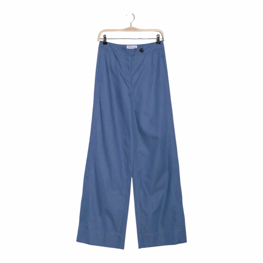 NWT Derek Lam 10 Crosby Eli Wide Leg Pants in Medium Blue Size 8 - Picture 4 of 12